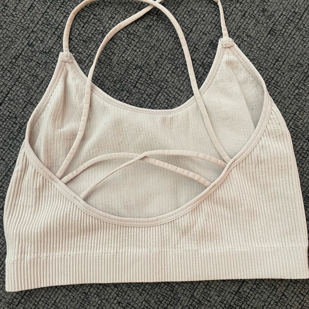 Colsie Cream Ribbed Top - Picture 2 of 3